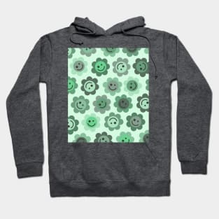 Greener Green Flower Happy Faces Hoodie